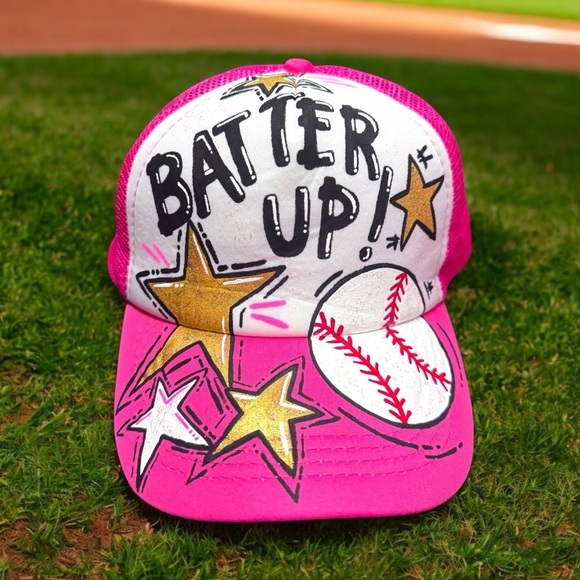 Handpainted Mesh Back Trucker Hat - Score Big with Style! ? Baseball or Football main image 7